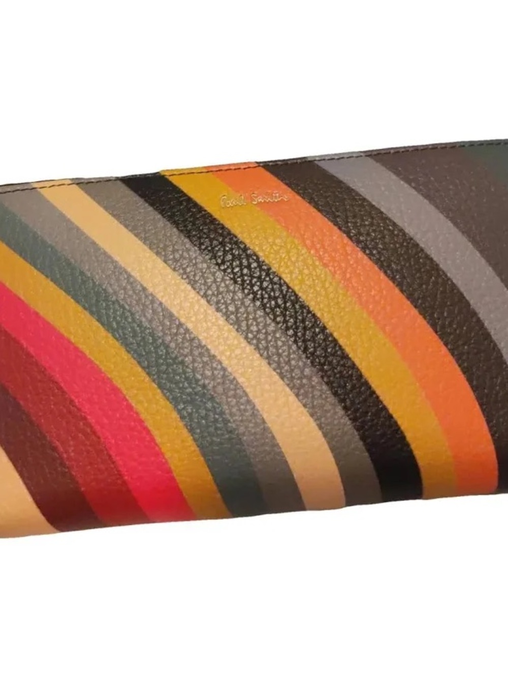 Paul Smith Multicolor Curved Stripe Leather Wallet